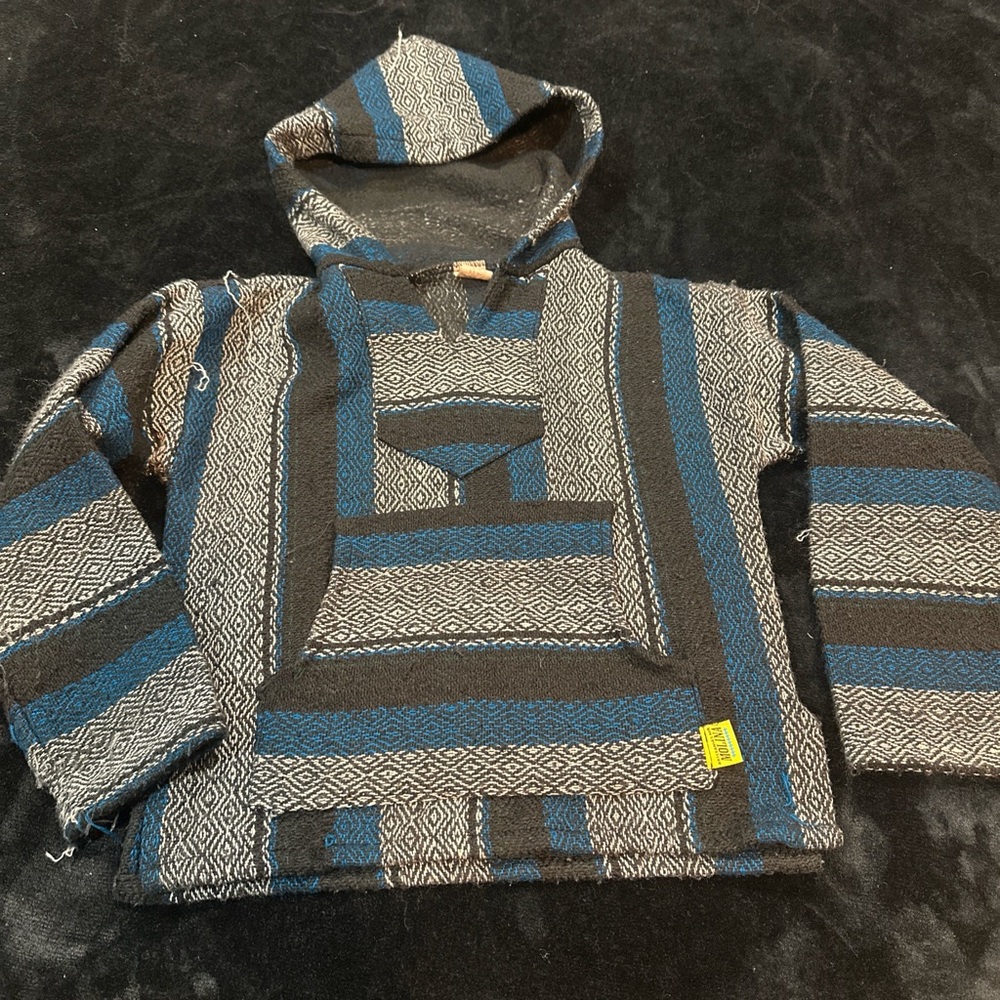 Baja Stylish Kids Hooded Jacket - Blue, Black and Gray